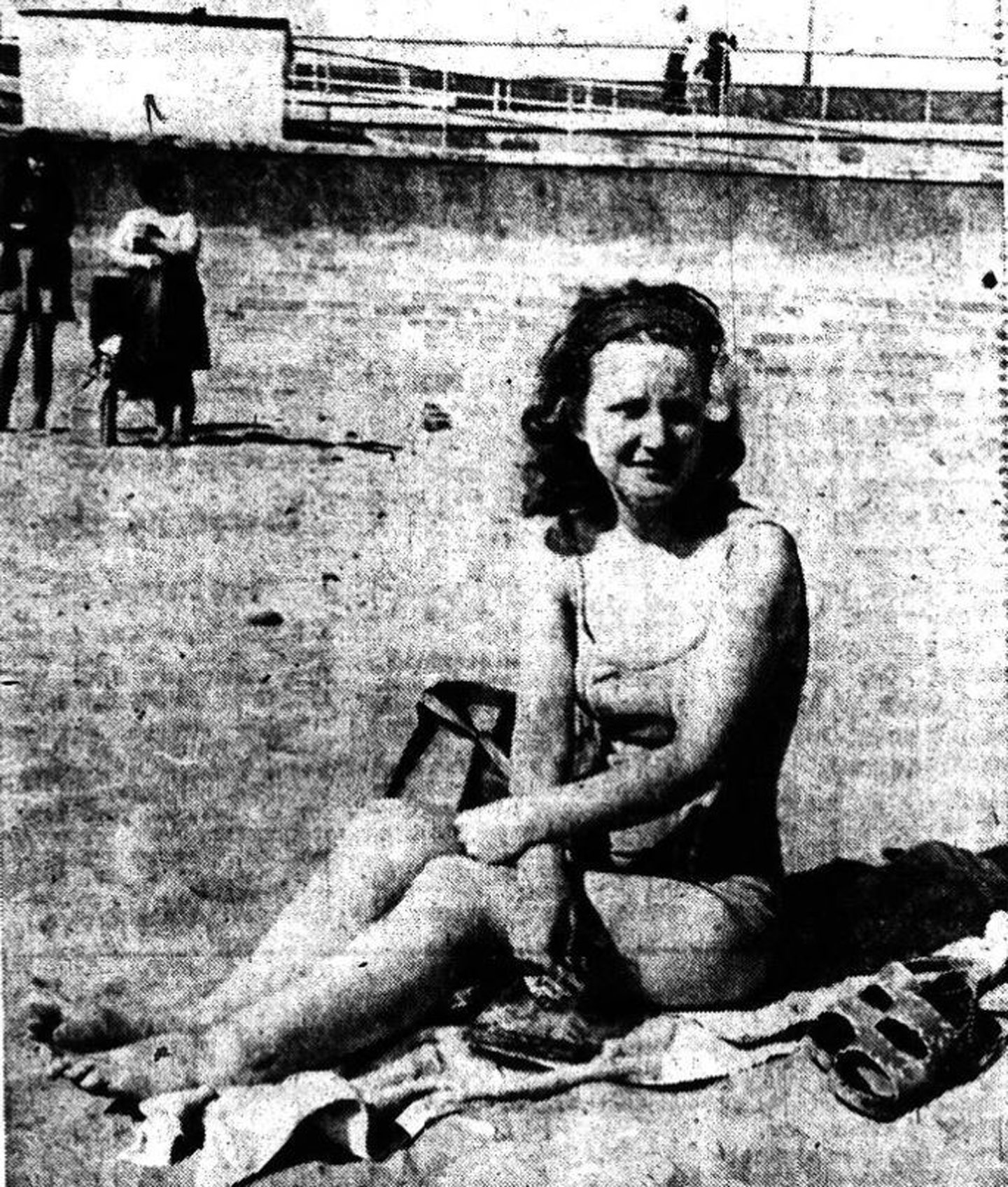 Sheena Dodds sunbathing in Aberdeen.