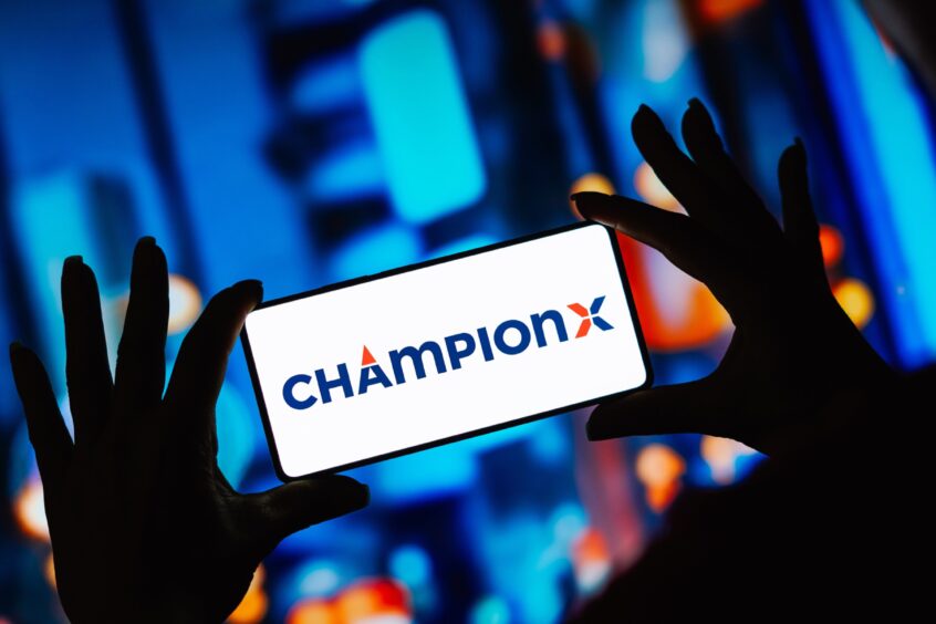 ChampionX logo on smartphone screen. 