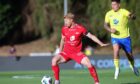 Sivert Heltne Nilsen of SK Brann, right, during a Conference League qualifying match against Portugal's FC Arouca last year. Image: Shutterstock.