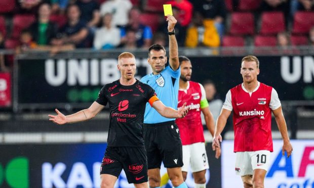 Sivert Heltne Nilsen of SK Brann playing against AZ Alkmaar. Image: Shutterstock.