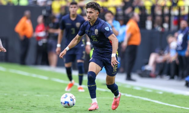 Jeremy Sarmiento of Ecuador in action against Jamaica in the Copa America on June 26. Image: Shutterstock.