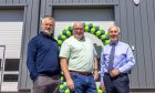 l-r Agilico chief executive Simon Davey, north-east entrepreneur Bob Keiller and Agilico regional managing director Andrew Aikman outside the new office near Aberdeen. Image: Allies Group