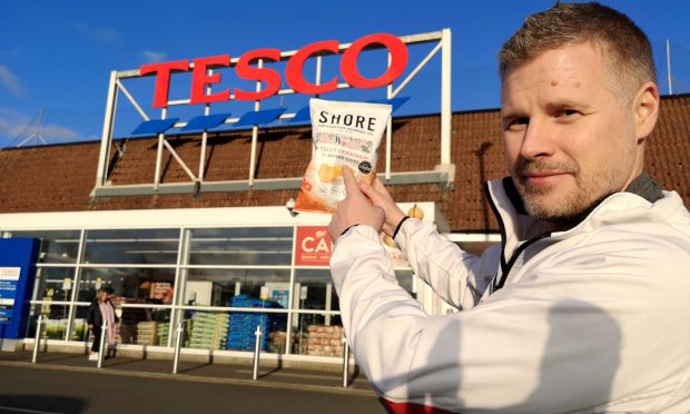 Founder Keith Paterson outside of Tesco, where his crisps will now be stocked. Image: Julia Bryce PR