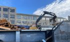 The demolition work at St Machar Academy.