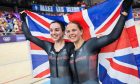 Elinor Barker, left, and Neah Evans celebrate winning the Olympic silver medal at the
Paris 2024 Olympic Games. Image: Shutterstock.