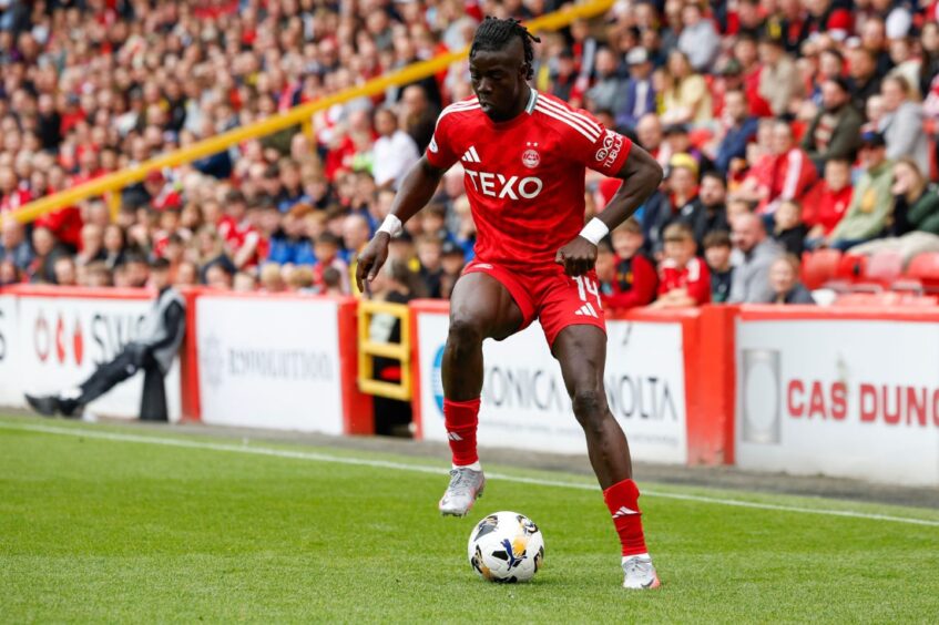 Pape Habib Gueye of Aberdeen during the Premier Sports Cup match against Queen's Park. Image: Shutterstock.