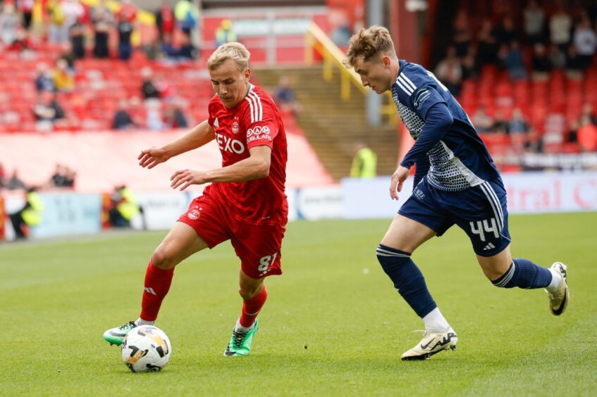 Topi Keskinen of Aberdeen during the Premier Sports Scottish League Cup match against Queens Park. Image: Shutterstock