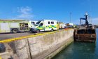 A man was taken to hospital after the incident at Fraserburgh Harbour. Image: Supplied.