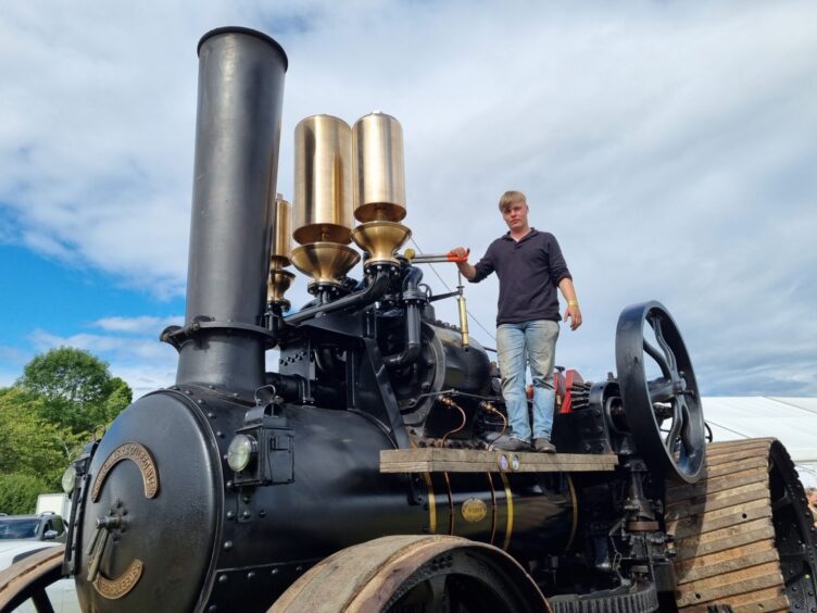 Wider shot of Findlay aboard Erebus, showing the engine's funnel, and the whistles.