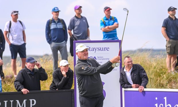 Paul Lawrie in action on day two of the Staysure PGA Seniors Championship at Trump International Links. Image: Darrell Benns/DC Thomson.