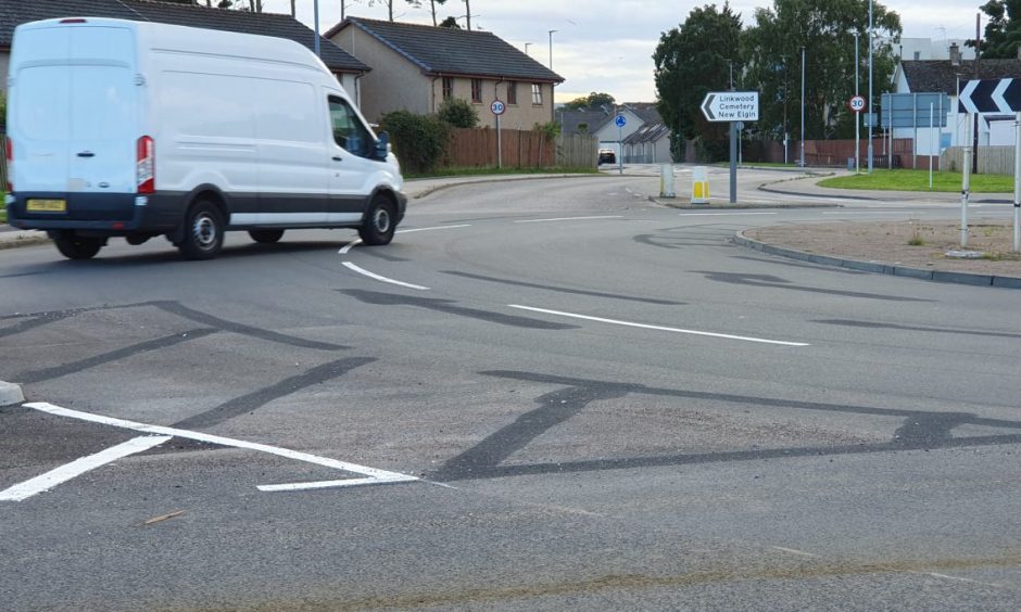 KFC roundabout on A96 in Elgin.