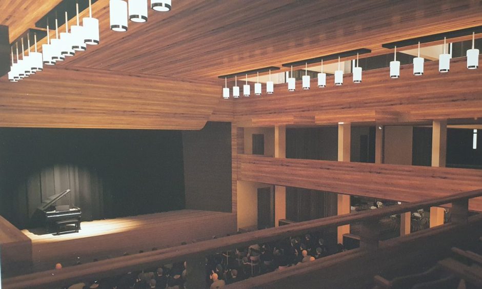 Artist impression of main hall in Elgin Town Hall. 