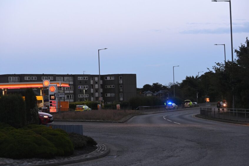 Emergency services on A96 in Bucksburn