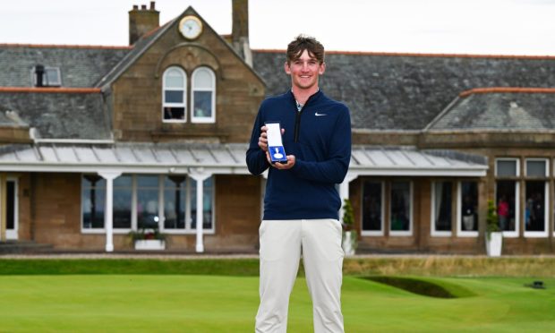 Pictured from left to right are Inverurie's Matthew Shanks, Rory Thomson, Jamie Lorimer and James Shanks with their trophy for coming second in the Scottish Junior Flag Championship. Picture submitted by Connor Killoh on September 16 2024.