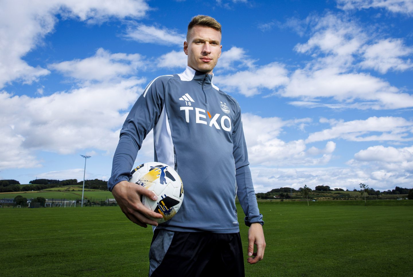 Aberdeen midfielder Ante Palaversa at the club's Cormack Park training complex. Image: SNS 