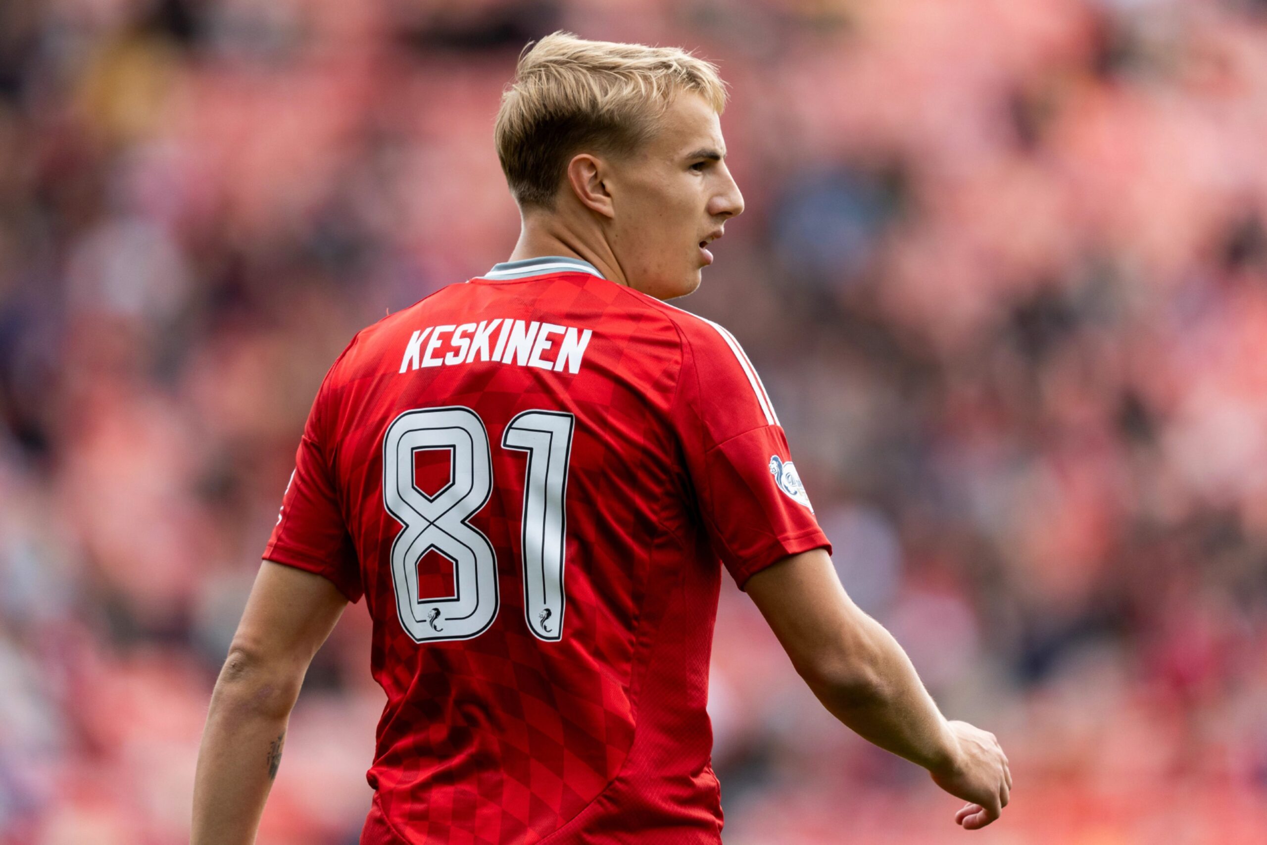 Aberdeen's Topi Keskinen during a Premier Sports Cup last sixteen match against Queen's Park. Image: SNS