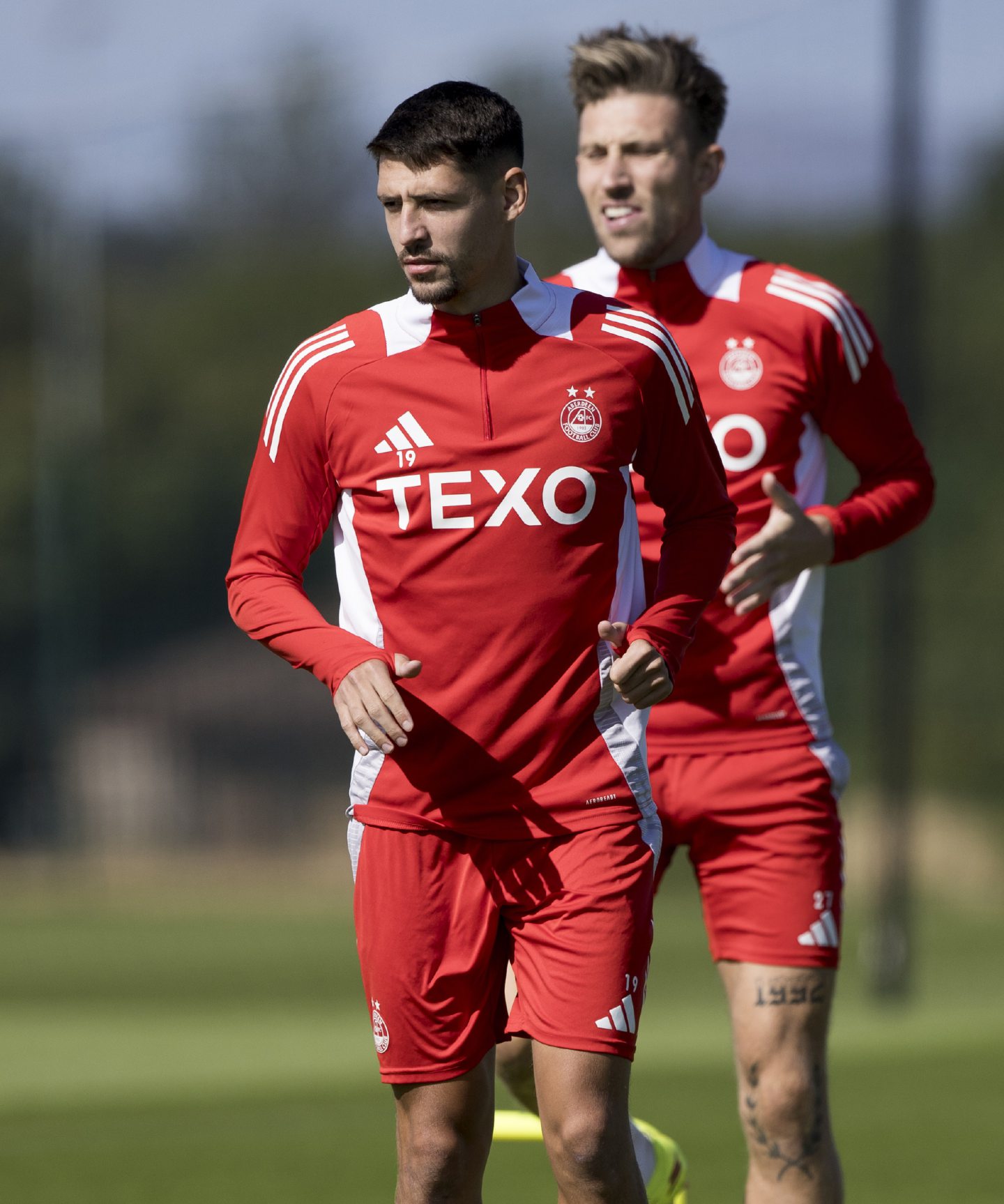 Striker Ester Sokler during an Aberdeen training session at Cormack Park. Image: SNS 