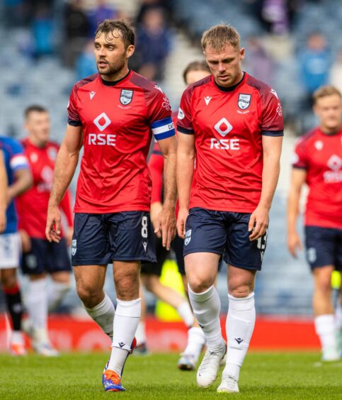 Connor Randall and Josh Reid following Ross County's 6-0 defeat to Rangers.