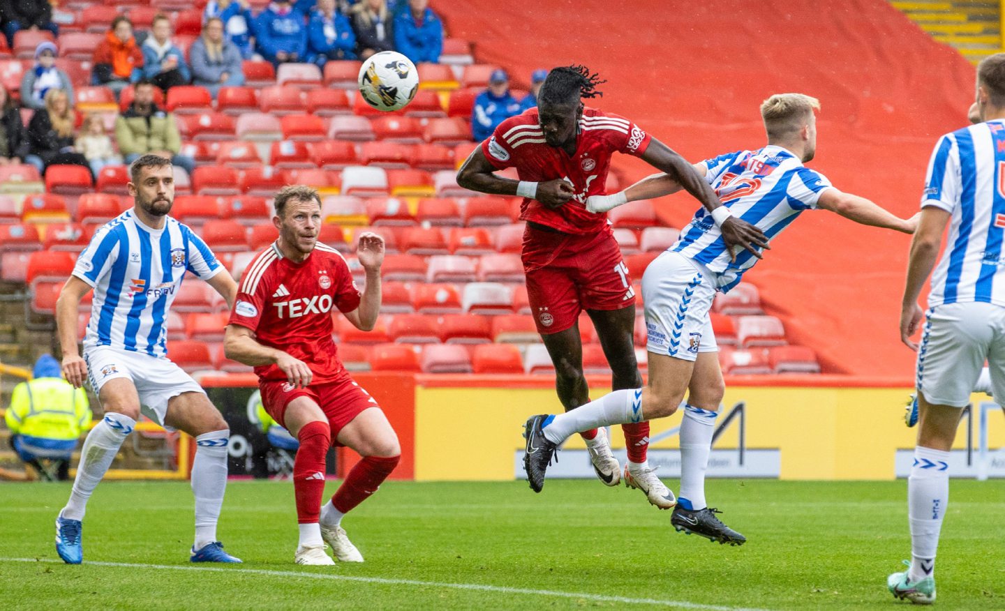 Aberdeen's Pape Gueye scores to make it 1-0 against Kilmarnock Image: SNS 