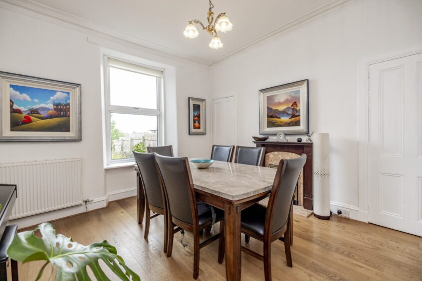 Dining room at the renovated property in Aberdeen's west end.