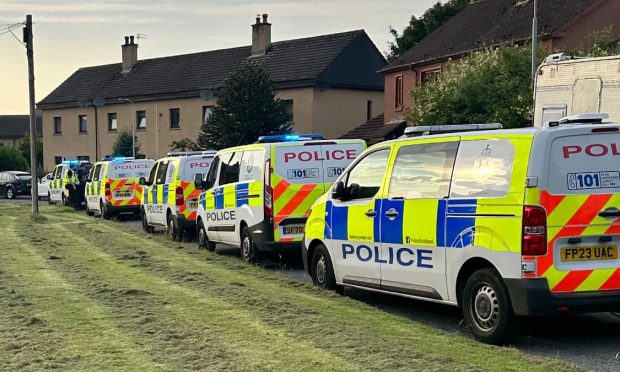 Police in Dalneigh last night. Image: What's Happening Inverness