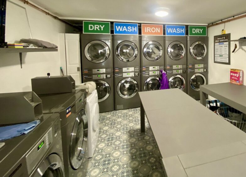 The washers and dryers in the Inverness Laundrette 