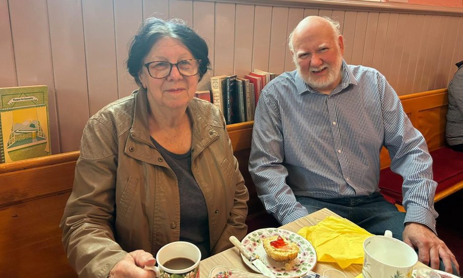 The pair are both members of the Friends of New Aberdour Church charity, who hope to preserve the building despite its potential closure. Image: Isaac Buchan/ DC Thomson