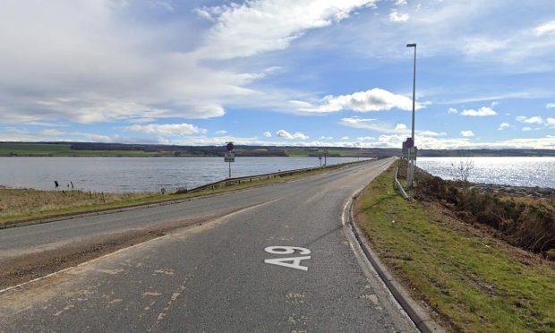 Google Maps screenshot of the A9 at Cromarty Bridge