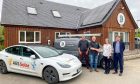 L-R: AES Solar director Campbell MacLennan, Black Isles Renewables managing director Iain Thomas, AES Solar financial director Lynn Davidson and AES Solar commercial director Jamie Di Sotto. Image: AES Solar