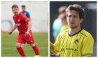 Andrew Greig, right, of Nairn County and Brora Rangers' Andrew Macrae.