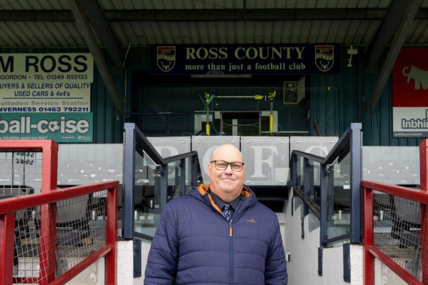 Andrew in the stands of Ross County FC.