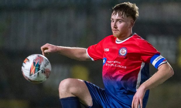 Turriff United's Dylan Stuart is getting ready to face Inverurie Locos.