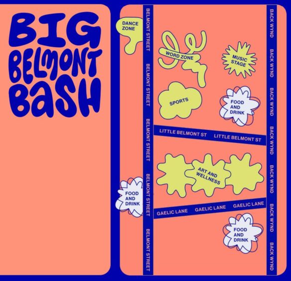 A poster for the Big Belmont Bash in Aberdeen.