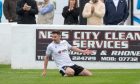 Allan MacPhee celebrates scoring Clachnacuddin's second goal against Keith. Images: Jasperimage.