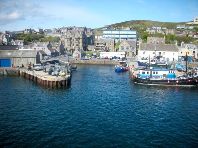 A smaller port in Orkney.