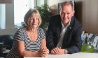 Linda Pennet and Kenny Anderson at the UCAN centre at ARI. Pic: Darrell Benns/DC Thomson