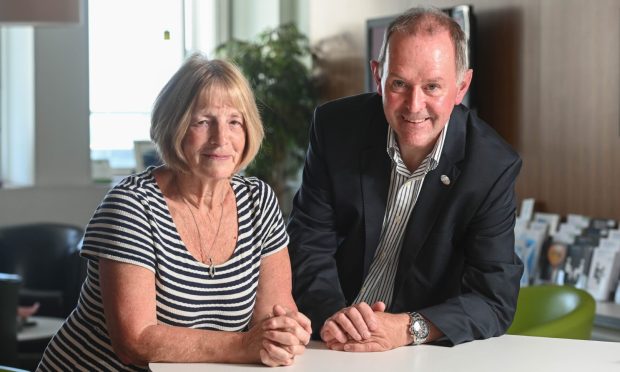 Linda Pennet and Kenny Anderson at the UCAN centre at ARI. Pic: Darrell Benns/DC Thomson