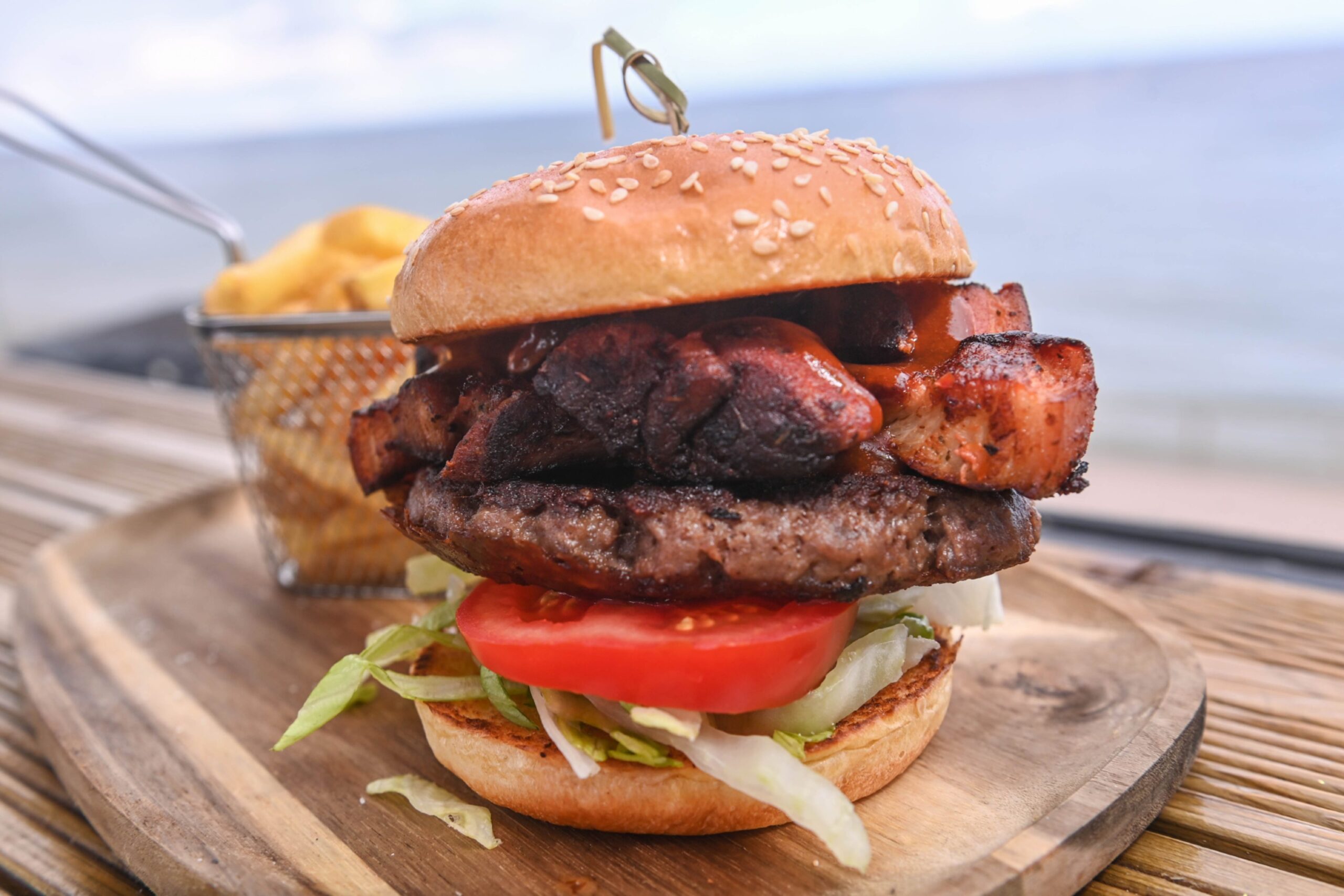 Pork belly burger.