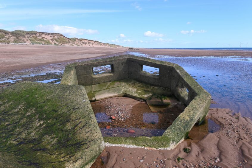 A pillbox on Donmouth Beach 