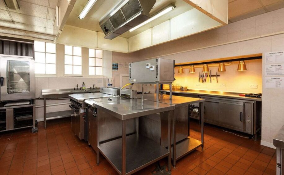 Commercial kitchen at the Highland castle.