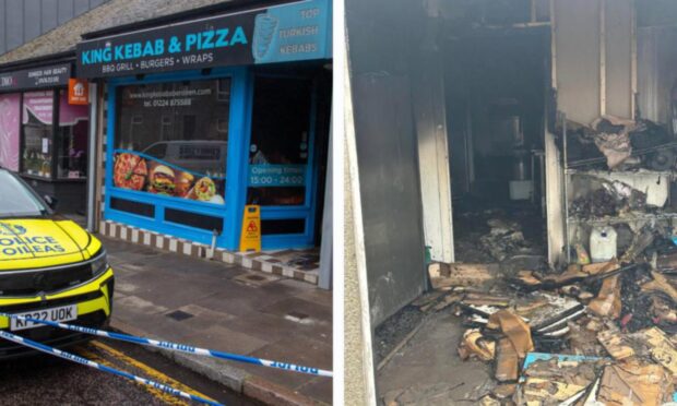 The fire destroyed much of the takeaway. Image: DC Thomson.