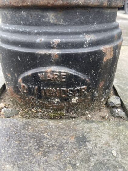 Corrosion at the base of a lamppost on The Square in Huntly.