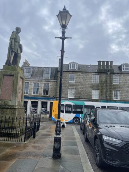 Another view of a heritage lamppost in Huntly.