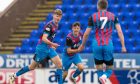 Adam Mackinnon celebrates his equaliser for Inverness. Image: Jasperimage