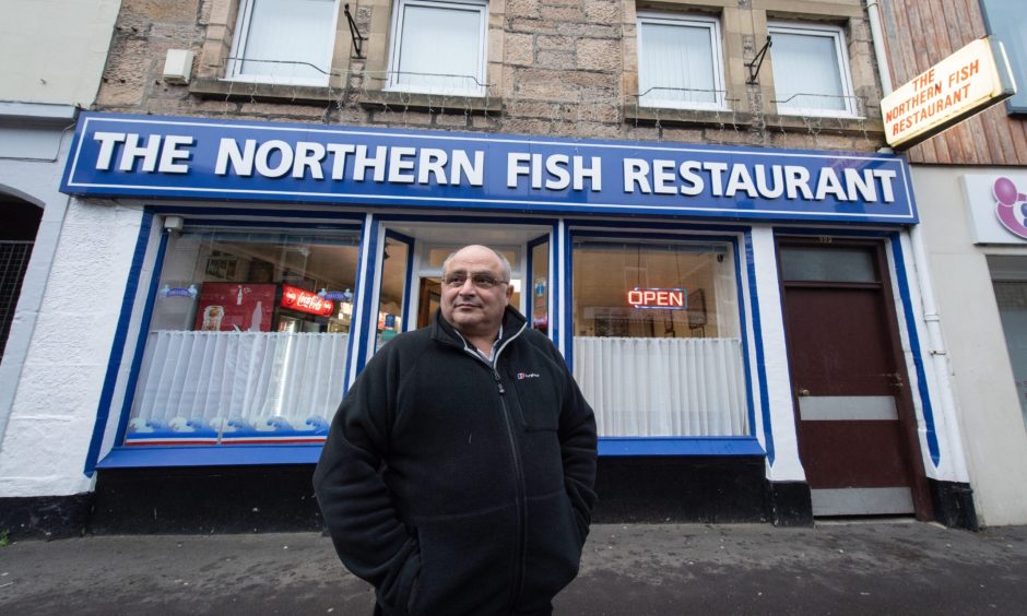 Michael Miele outside Northern FIsh Restaurant. 