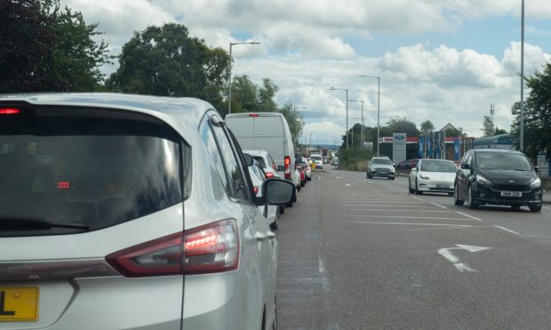 Motorists faced major delays this afternoon. Image: Jason Hedges/DC Thomson