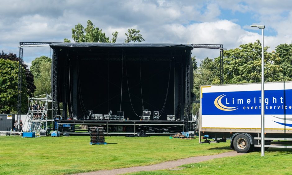 MacMoray stage being constructed.