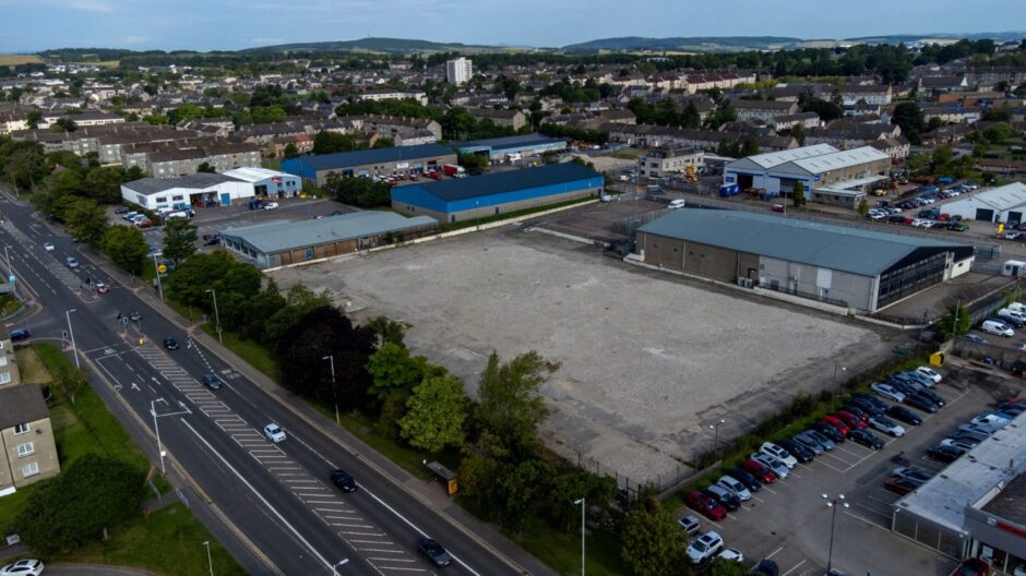 The cleared Lang Stracht site which Lidl has withdrawn an offer for. Image: Kenny Elrick/DC Thomson