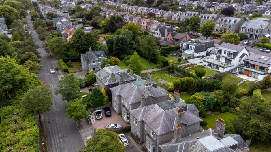 "Millionaire's Row", Rubislaw Den North and Morningfield Road.