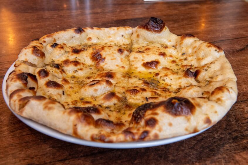 The butter naan was a generous portion. 